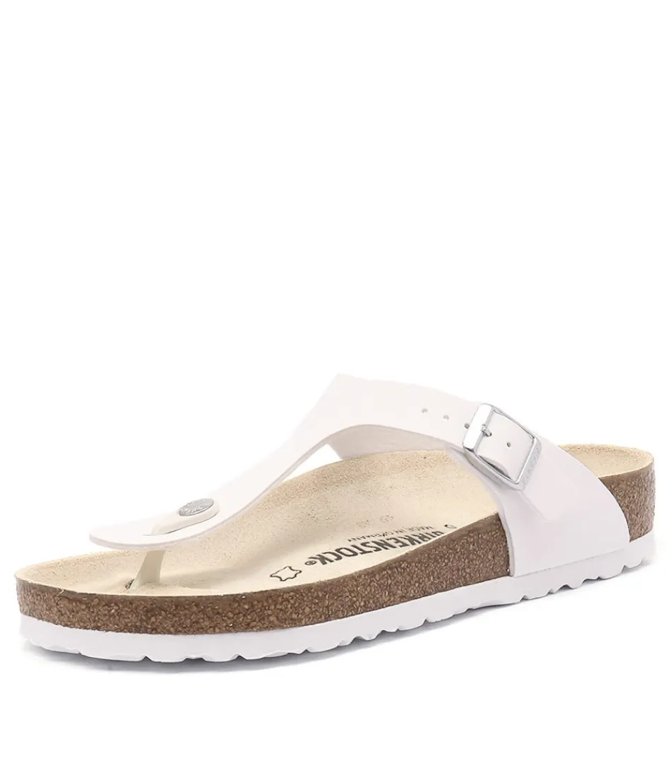Sandales BIRKENSTOCK Gizeh Blanc Nacré - Confort Optimal pour Pieds Heureux - Modèle Femme en Birkoflor Respirant