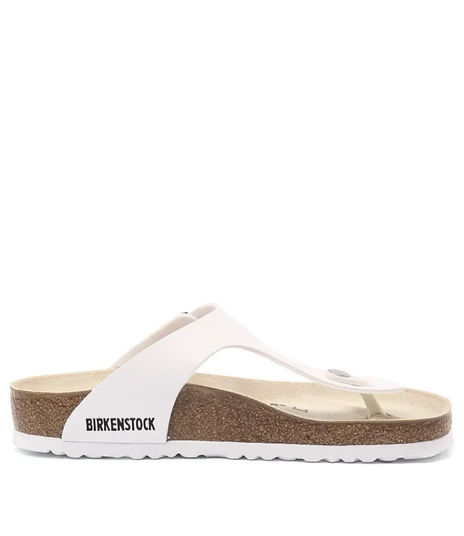 Sandales BIRKENSTOCK Gizeh Blanc Nacré - Confort Optimal pour Pieds Heureux - Modèle Femme en Birkoflor Respirant