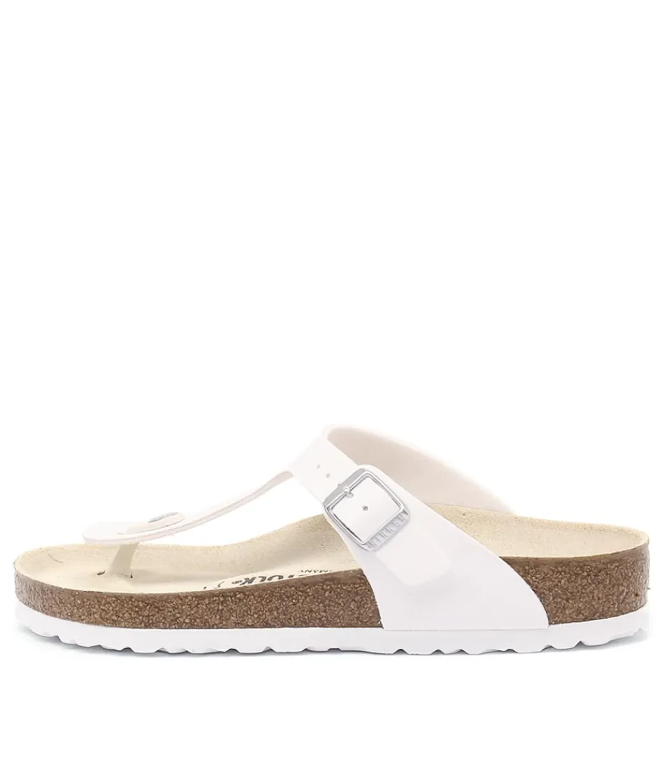 Sandales BIRKENSTOCK Gizeh Blanc Nacré - Confort Optimal pour Pieds Heureux - Modèle Femme en Birkoflor Respirant
