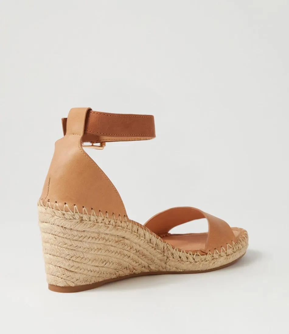 Espadrilles Haut de Gamme pour Femme - Modèle Gonice en Cuir Souple Cappuccino Doré, Style Méditerranéen Printemps-Été