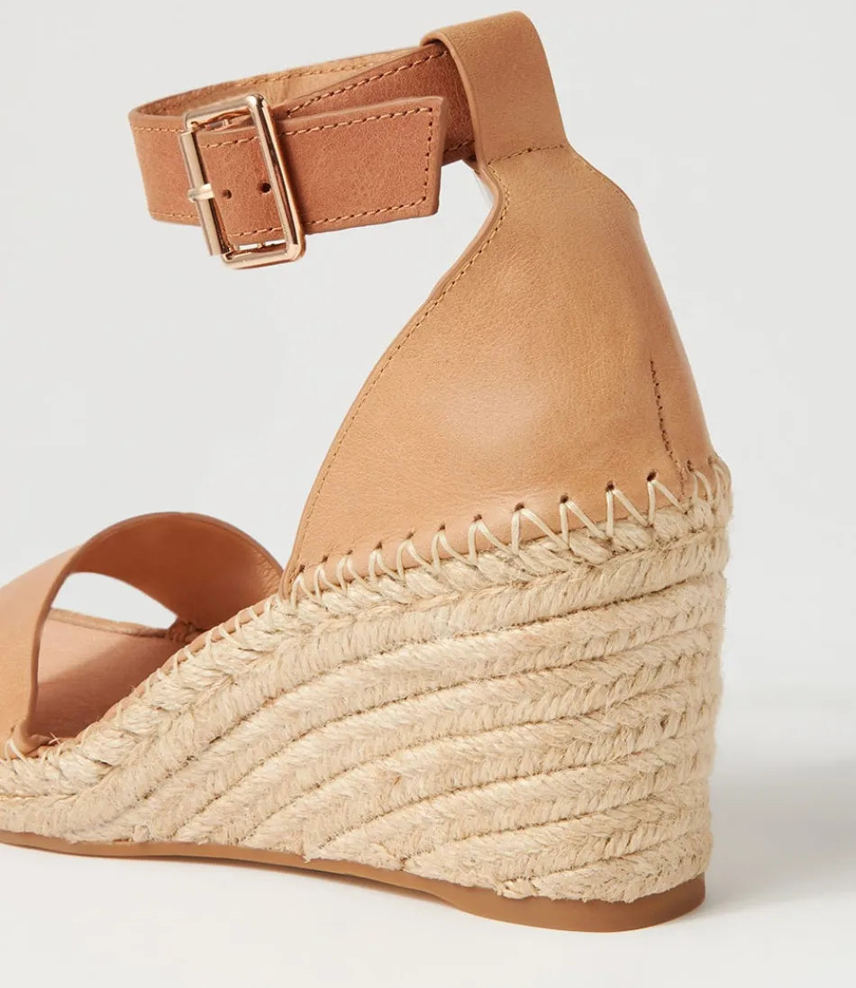 Espadrilles Haut de Gamme pour Femme - Modèle Gonice en Cuir Souple Cappuccino Doré, Style Méditerranéen Printemps-Été