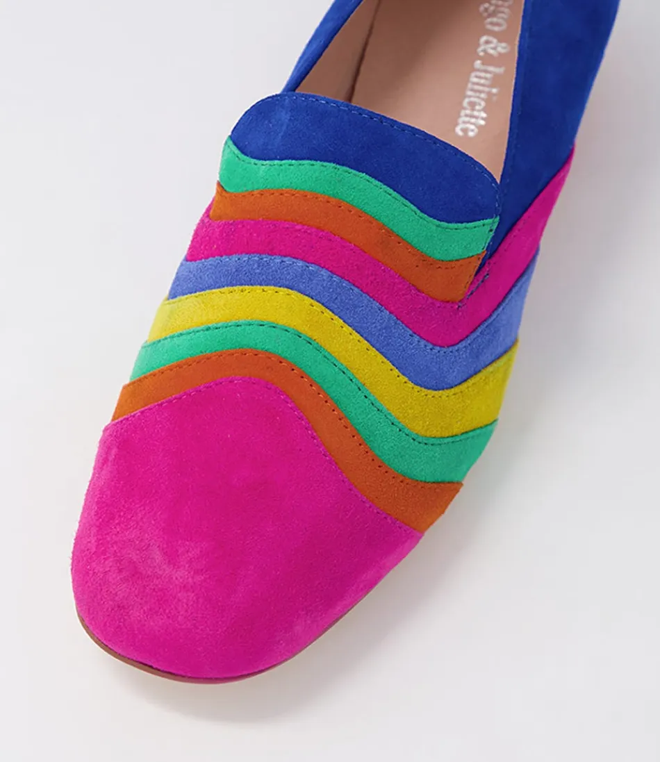 Mocassins Femme Élégantes DJANGO-JULIETTE - Talons Colorés Motif Gravata - Chaussures Tendance Printemps-Été