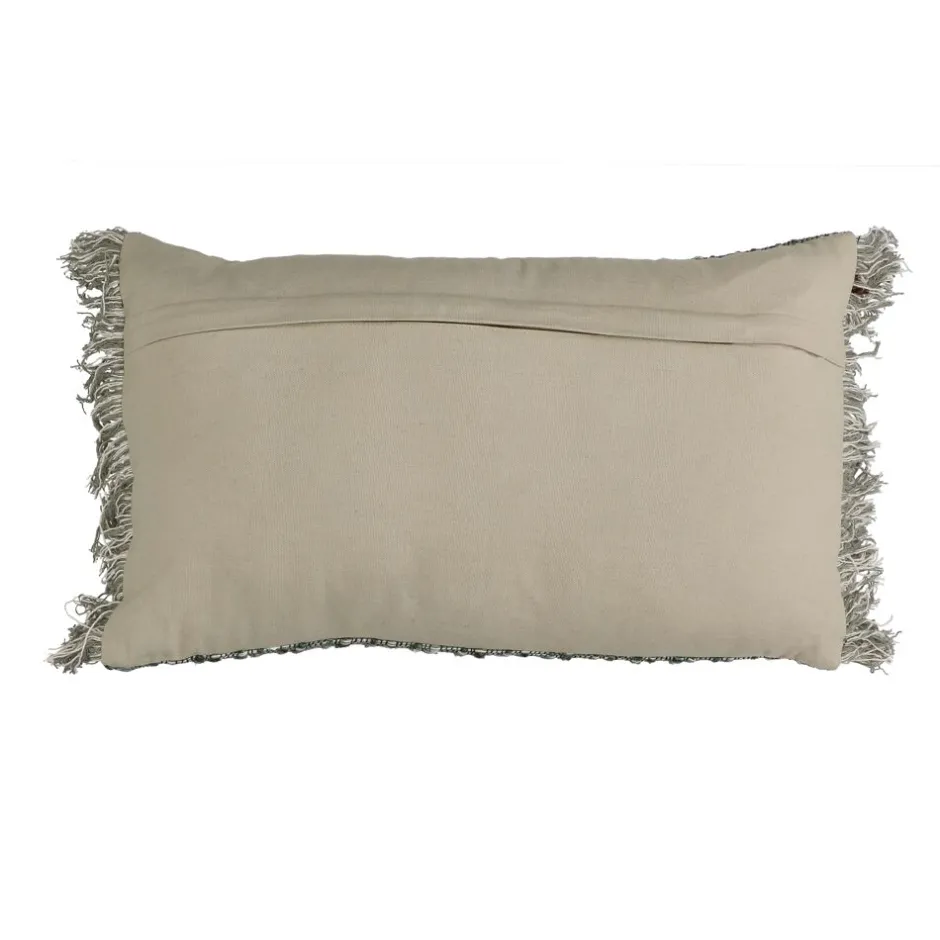 Coussin d'assise GRUNGE en coton bio respirant - Dimensions 50x30 cm - Teinte vert mousse - Confort douillet pour votre intérieur par Pomax
