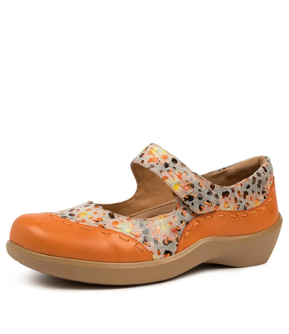 ZIERA Escarpins Femme Confort Gummibear - Tige Souple Nuances Corail & Sable, Motif Feuillage Délicat