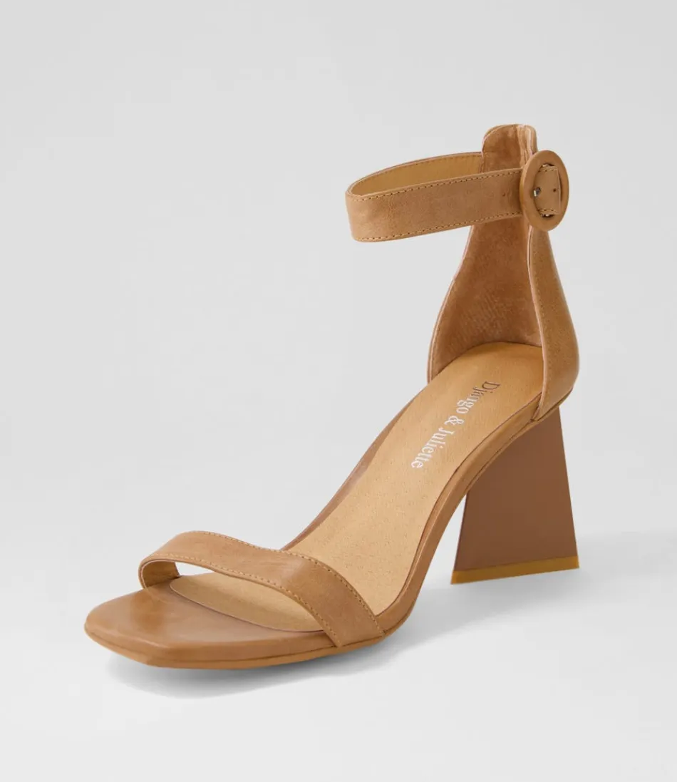 Escarpins DJANGO & JULIETTE - Sandales en Cuir Souple Brun pour Femme, Style Urbain Élégant