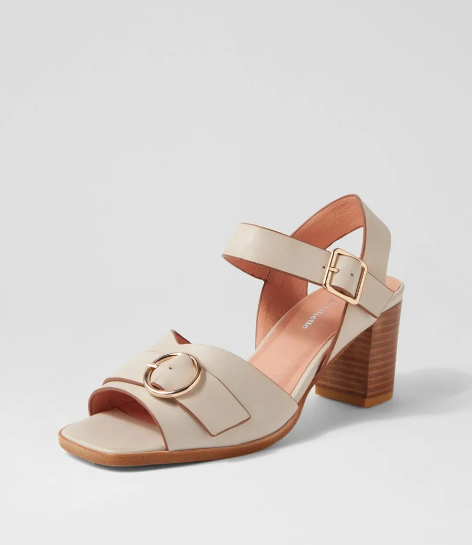 Escarpins Femme DJANGO & JULIETTE - Modèle Hampton en Cuir Souple Nuance Amande Dorée, Sandales Élégantes à Talons pour Looks Estivaux