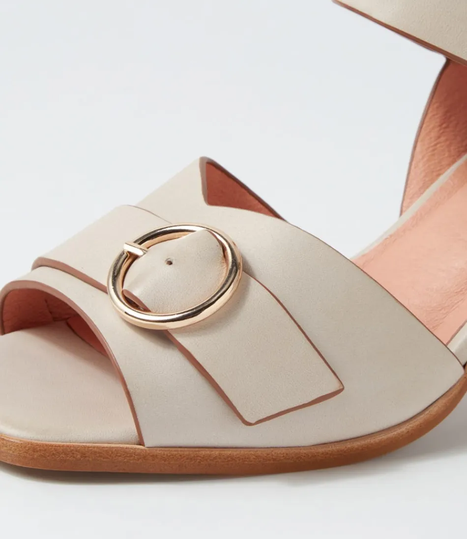 Escarpins Femme DJANGO & JULIETTE - Modèle Hampton en Cuir Souple Nuance Amande Dorée, Sandales Élégantes à Talons pour Looks Estivaux