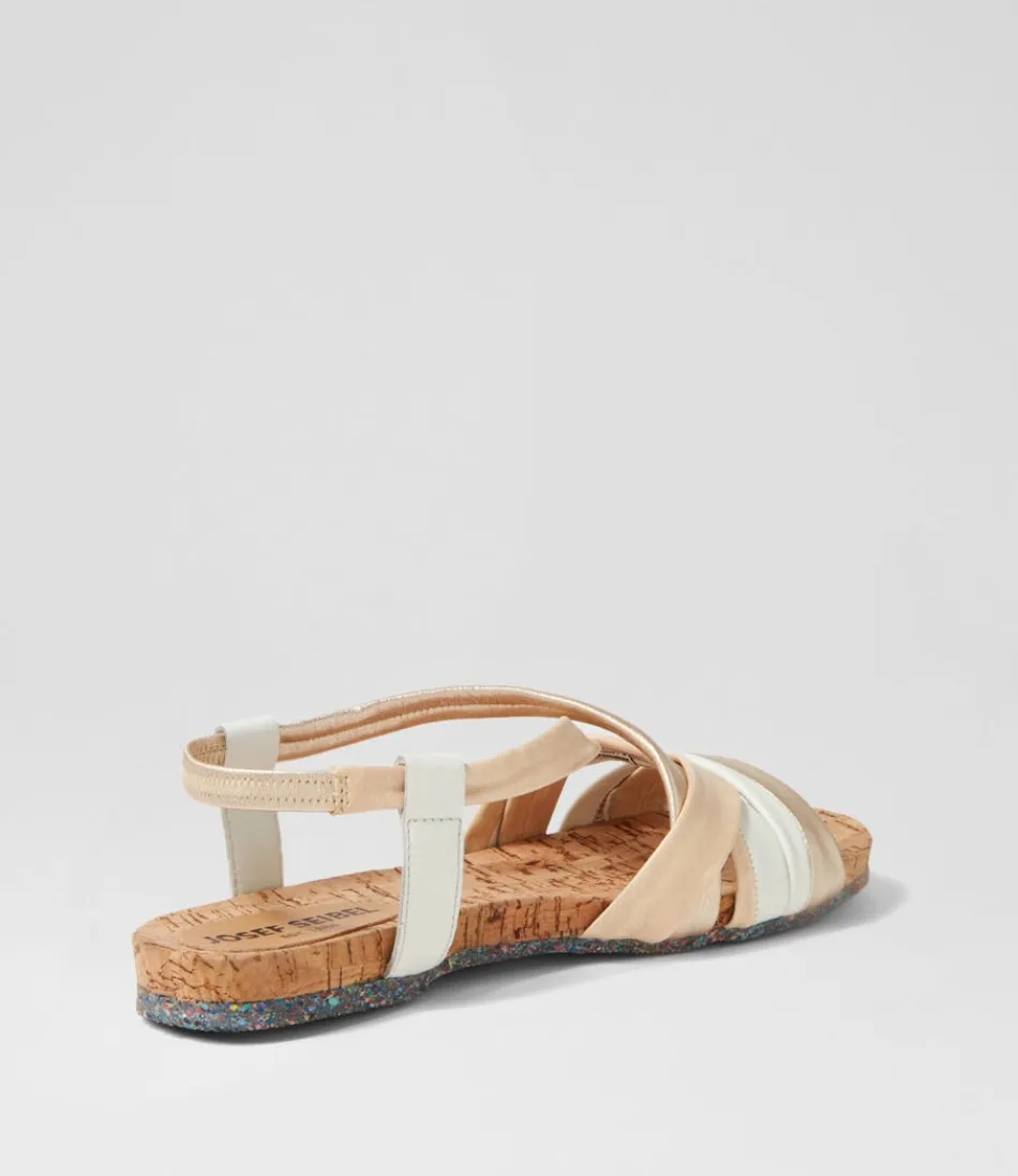 Sandales Femme Josef Seibel Comfort Henriette 3 - Légères en Cuir Véritable Multi-Tons Beige, Confort Optimal pour Marche