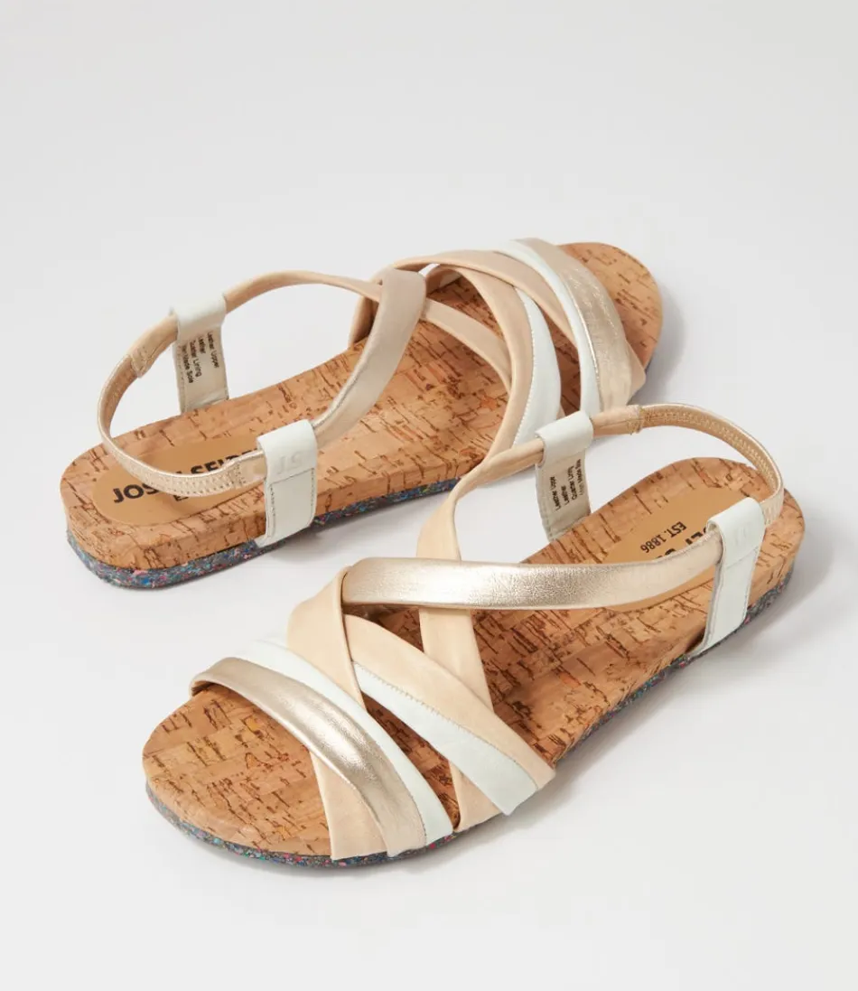 Sandales Femme Josef Seibel Comfort Henriette 3 - Légères en Cuir Véritable Multi-Tons Beige, Confort Optimal pour Marche
