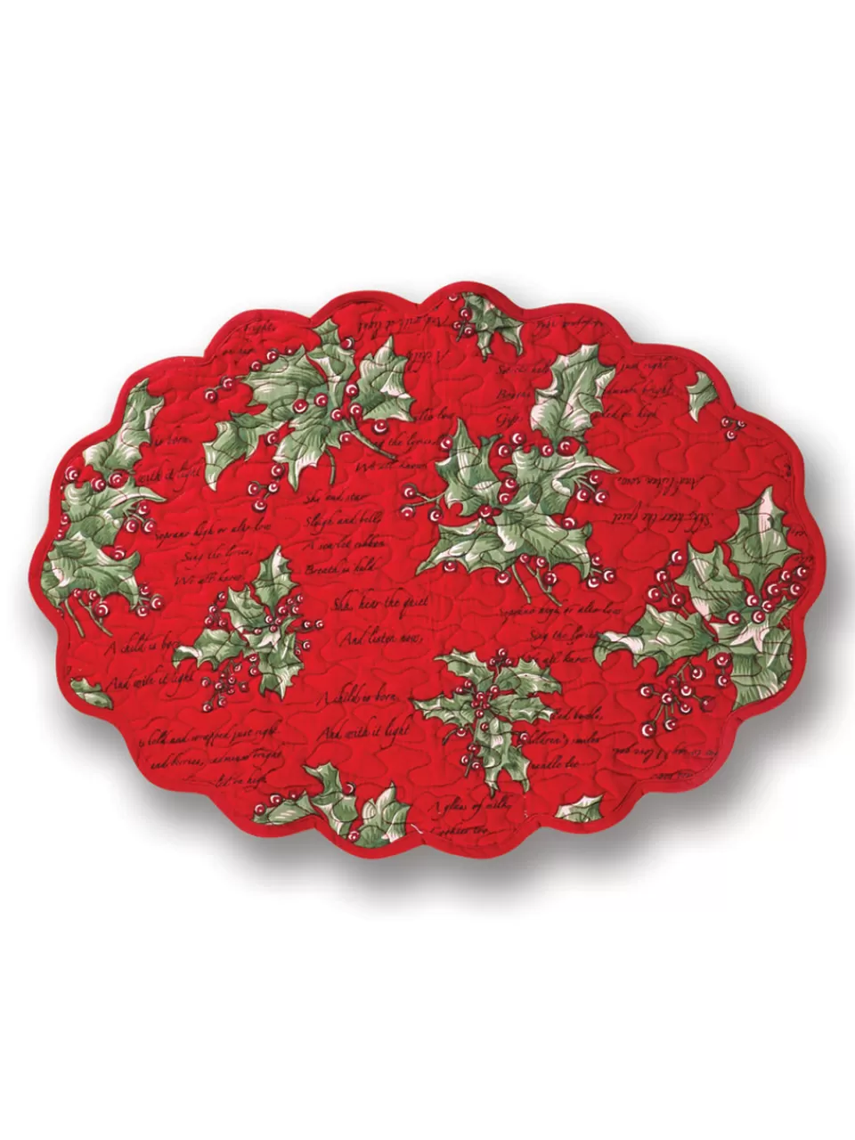 Set de 4 napperons matelassés Holly Song - Rouge bordeaux^Collection exclusive April Cornell en promotion