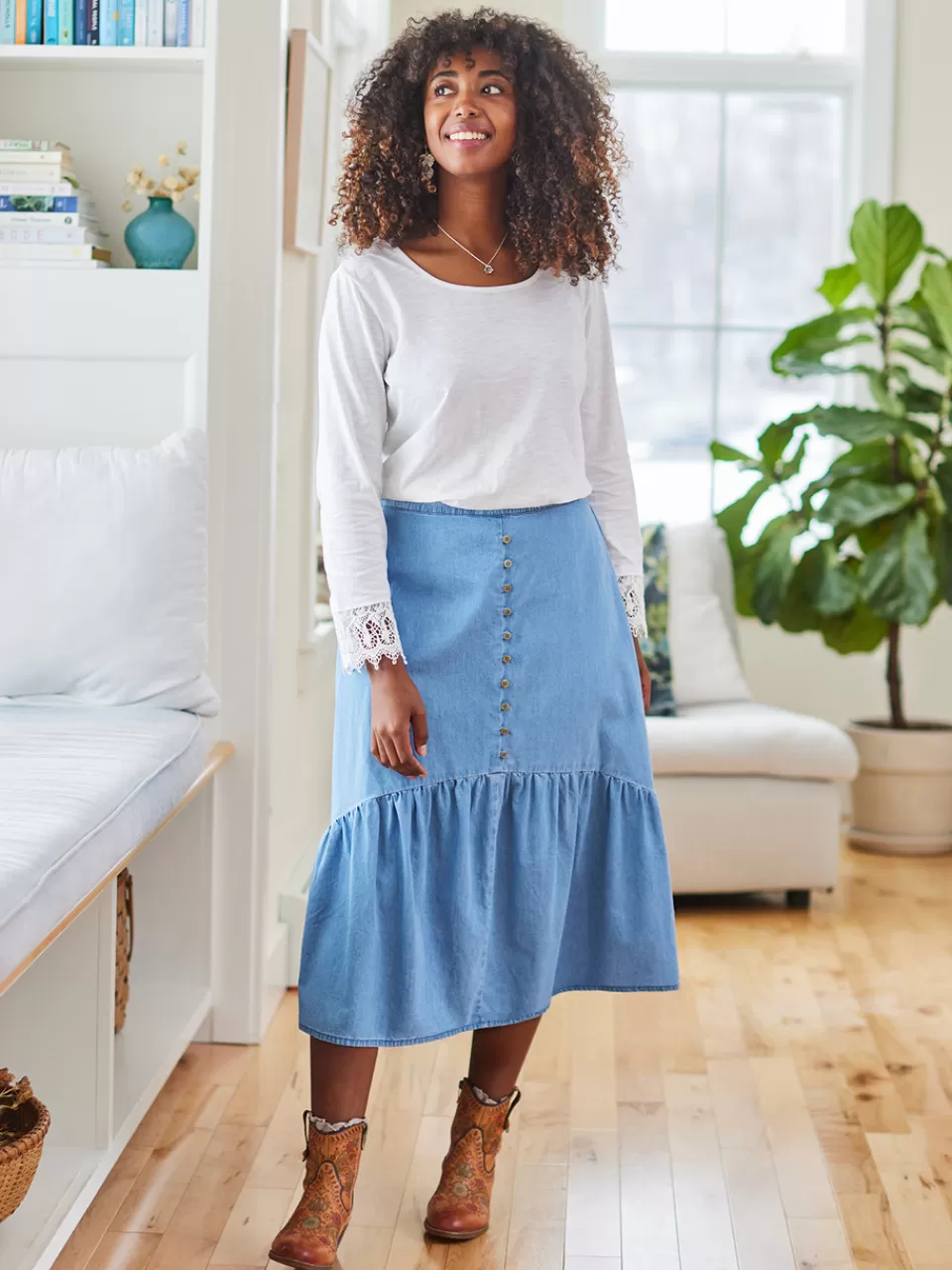 Jupe Élégance Campagnarde | Collection Printemps par April Cornell | Détails Artisanaux & Tendances Bohèmes Intemporelles