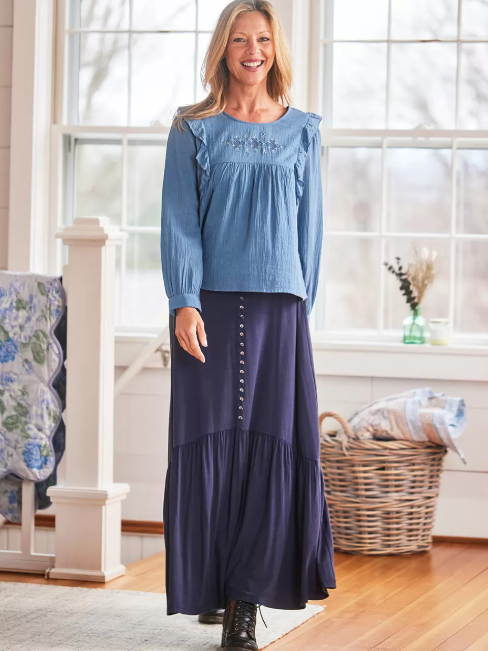 Jupe Confortable Jersey Bohème - Collection Homestead par April Cornell