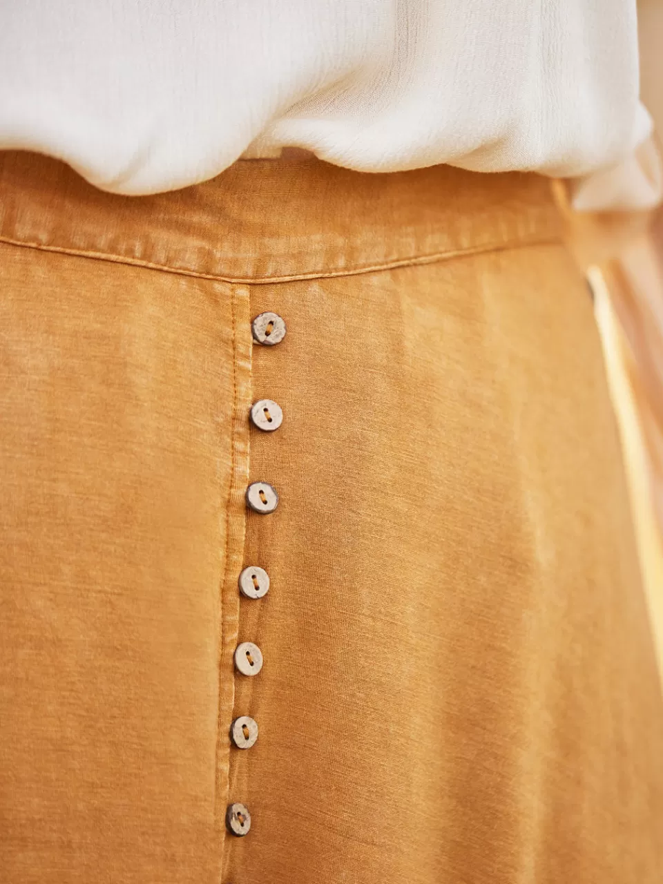Jupe-culotte en jersey doux - Ton miel délavé | Collection printemps chez April Cornell