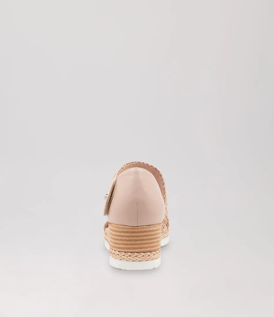 Django & Juliette - Espadrilles Femme en Cuir Souple Tressé Nuage Beige - Chaussures d'Été Élégantes au Style Méditerranéen Intemporel