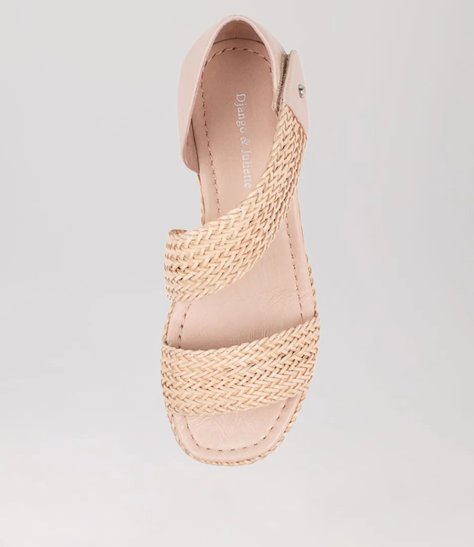 Django & Juliette - Espadrilles Femme en Cuir Souple Tressé Nuage Beige - Chaussures d'Été Élégantes au Style Méditerranéen Intemporel