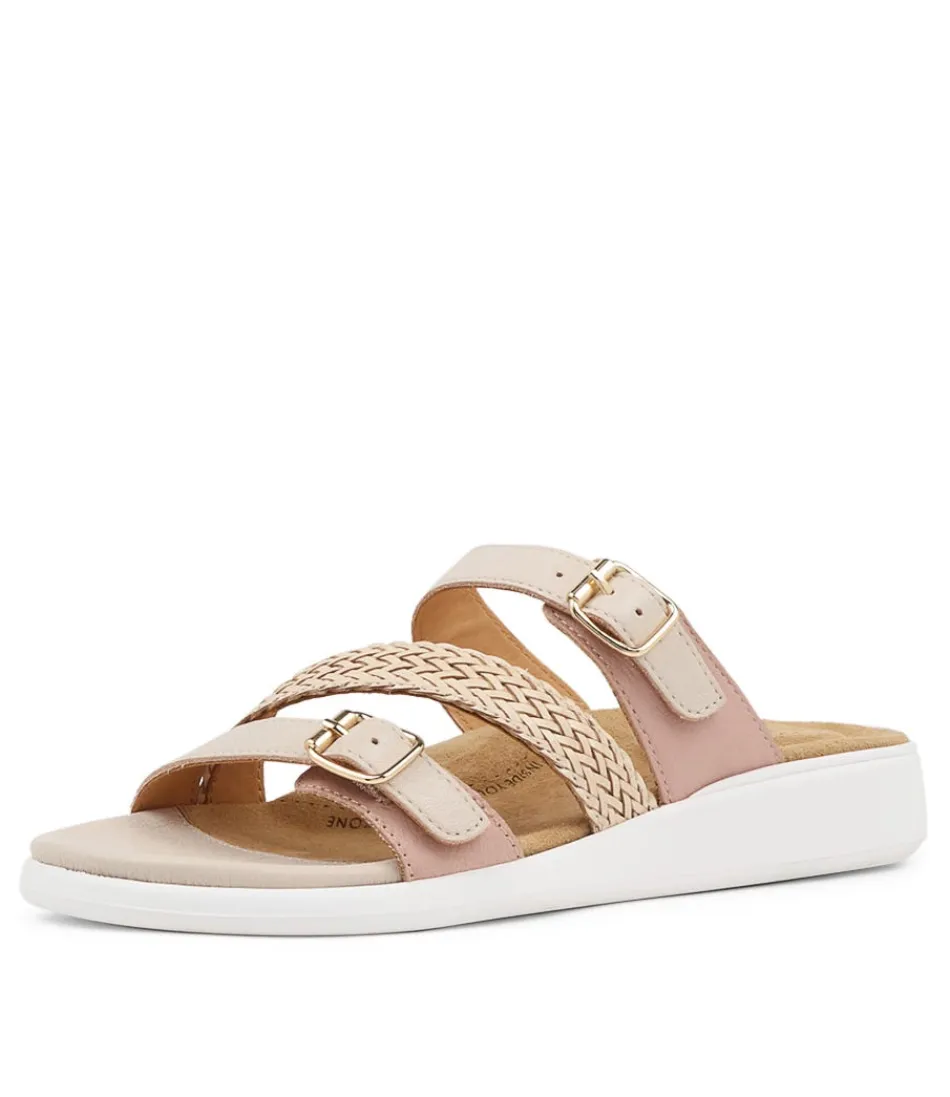 Sandales Compensées ZIERA pour Femme - Modèle Ieanny W en Cuir Tissé Multicolore Nuancé - Style Décontracté et Tendance