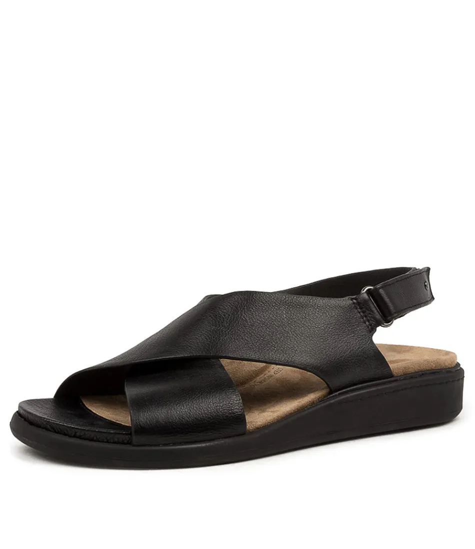Escarpins compensés femme ZIERA - Modèle Ilda W en cuir verni noir, idéals pour marcher en toute élégance