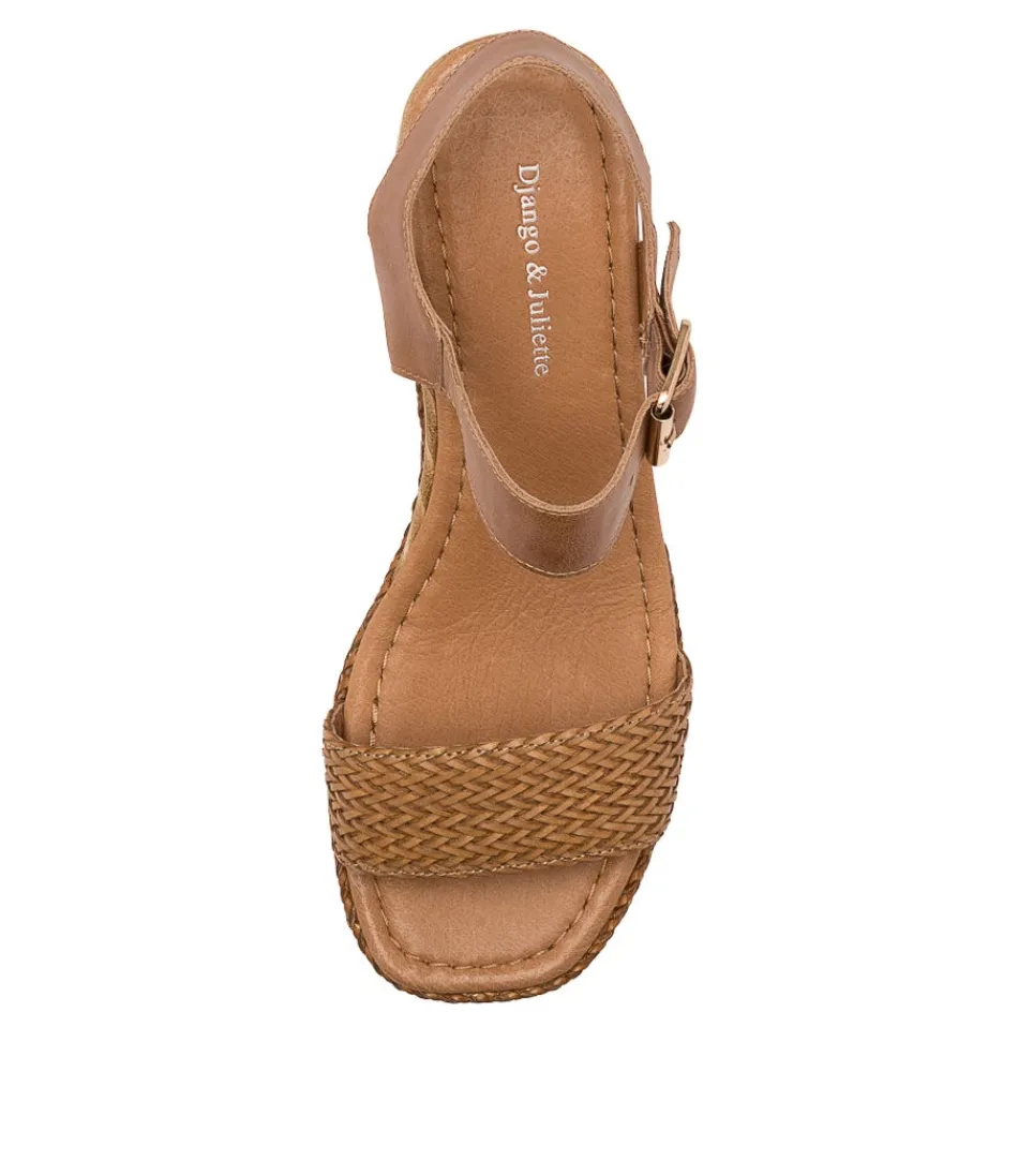 Sandales espadrilles Django & Juliette pour femme - Tressé cuir Imari beige avec semelle en jute confortable - Style rétro élégant pour l'été