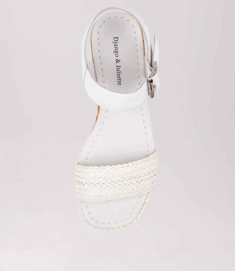 DJANGO & JULIETTE - Espadrilles Femme en Cuir Tressé Blanc Ivoire - Style Méditerranéen Léger et Confortable 

Chaussures d'été artisanales avec semelle en jute naturelle - Marque française - Tailleur de style bohème chic