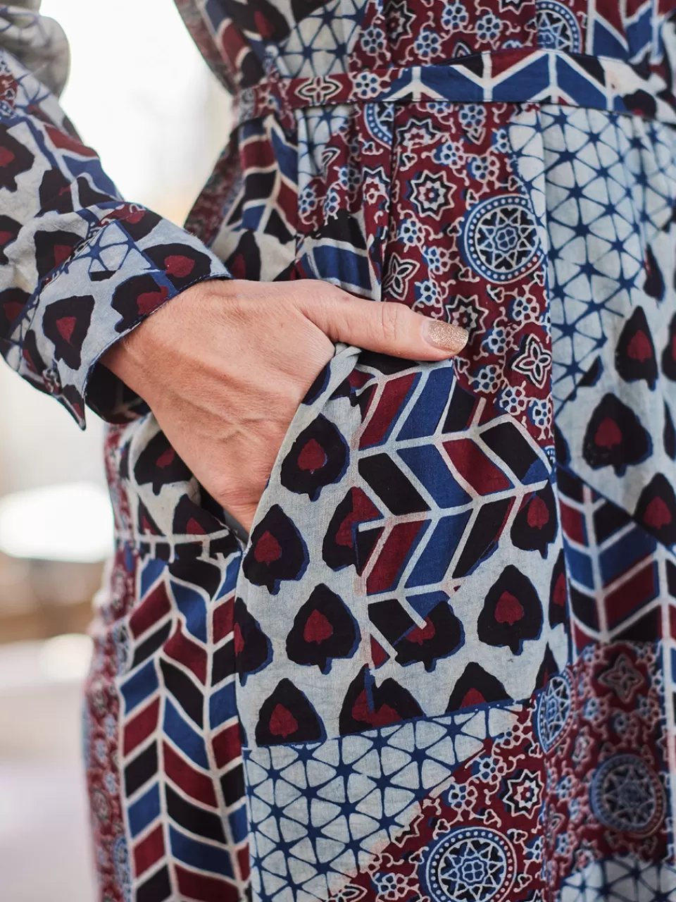 Robe Chemisier Patchwork Indigo Édition Limitée - Style Bohème Chic Printemps 2024 | Collection Exclusive April Cornell