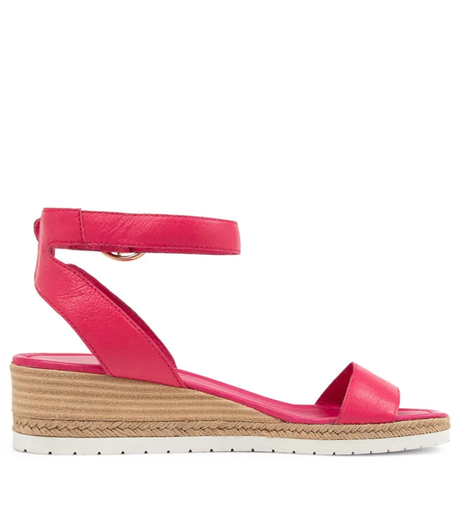 DJANGO & JULIETTE - Espadrilles Femme en Cuir Rose Éclatant - Sandales Irlandaises Élégantes