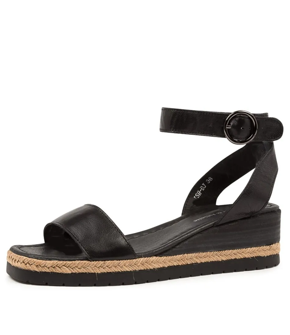 Espadrilles Femme Cuir Noir Vieilli - Style Irlandais Authentique - Django & Juliette Édition Limitée