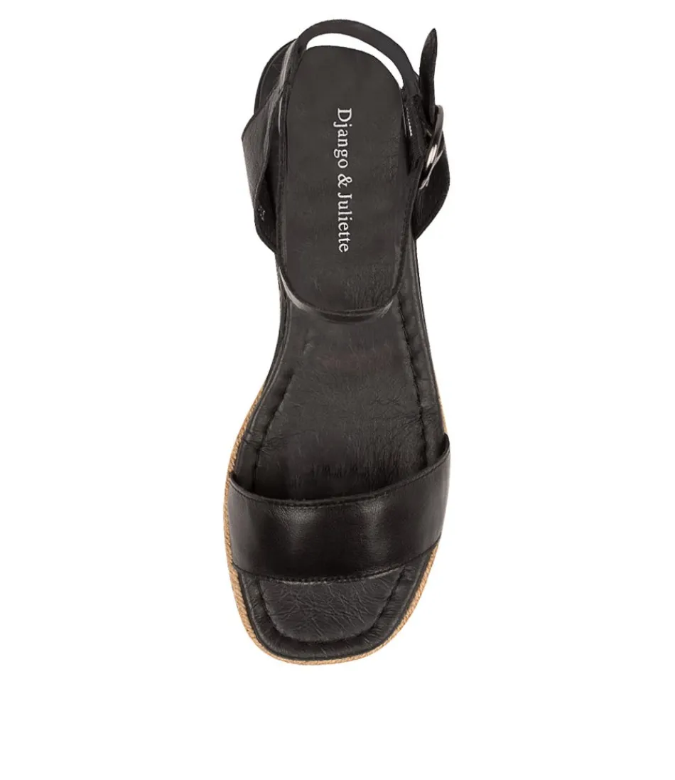 Espadrilles Femme Cuir Noir Vieilli - Style Irlandais Authentique - Django & Juliette Édition Limitée