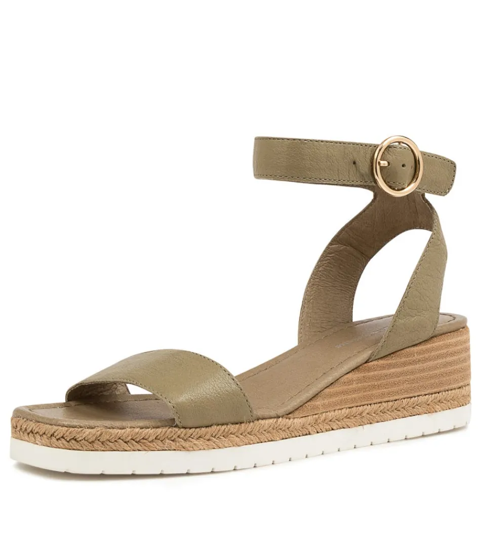 Escarpins Django & Juliette Femme｜Cuir Vert Khaki Irlandais｜Sandales Tressées Printanières avec Semelle Cordée｜Modèle Été 2024｜Confort Élégant & Style Méditerranéen