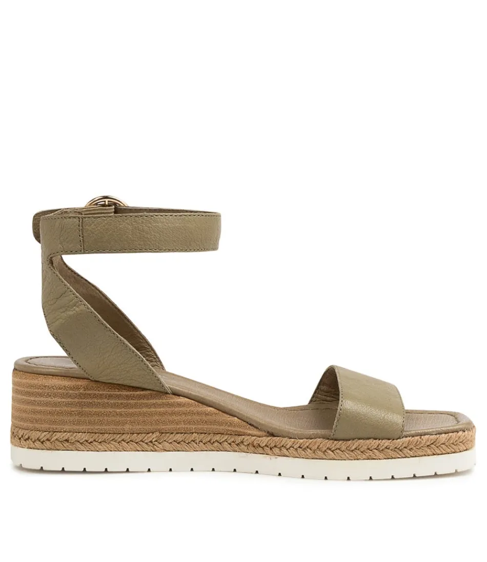 Escarpins Django & Juliette Femme｜Cuir Vert Khaki Irlandais｜Sandales Tressées Printanières avec Semelle Cordée｜Modèle Été 2024｜Confort Élégant & Style Méditerranéen