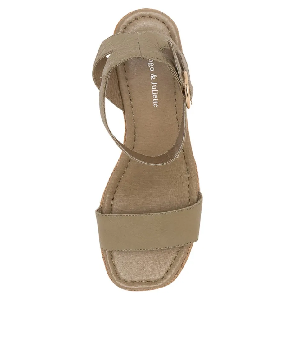 Escarpins Django & Juliette Femme｜Cuir Vert Khaki Irlandais｜Sandales Tressées Printanières avec Semelle Cordée｜Modèle Été 2024｜Confort Élégant & Style Méditerranéen