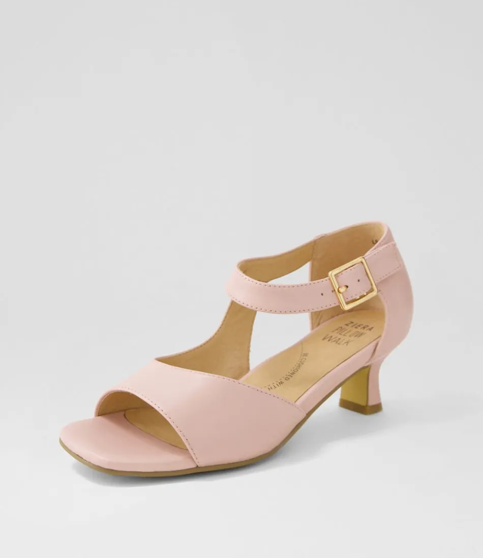 Sandales Femme ZIERA - Modèle Irunn XW en Cuir Rosé  
Talon Confortable pour Marches Élégantes, Style Printanier Intemporel