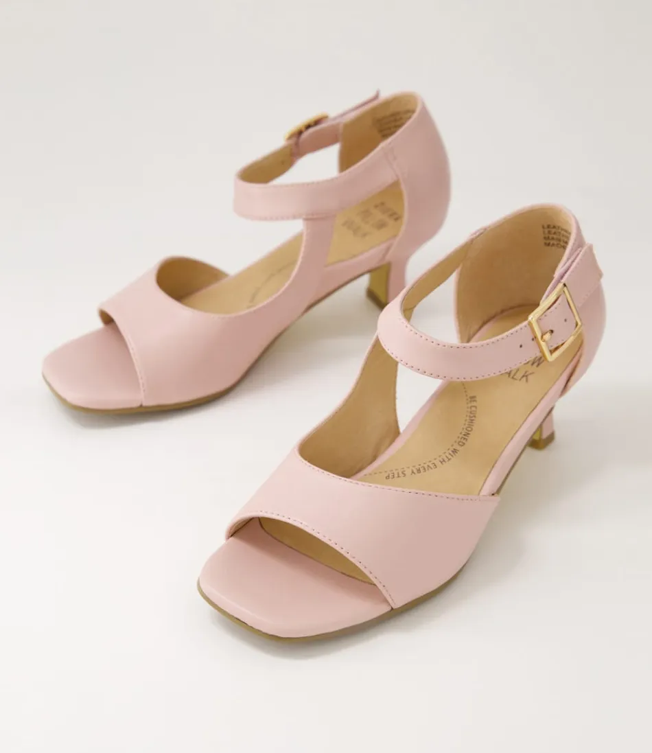 Sandales Femme ZIERA - Modèle Irunn XW en Cuir Rosé  
Talon Confortable pour Marches Élégantes, Style Printanier Intemporel