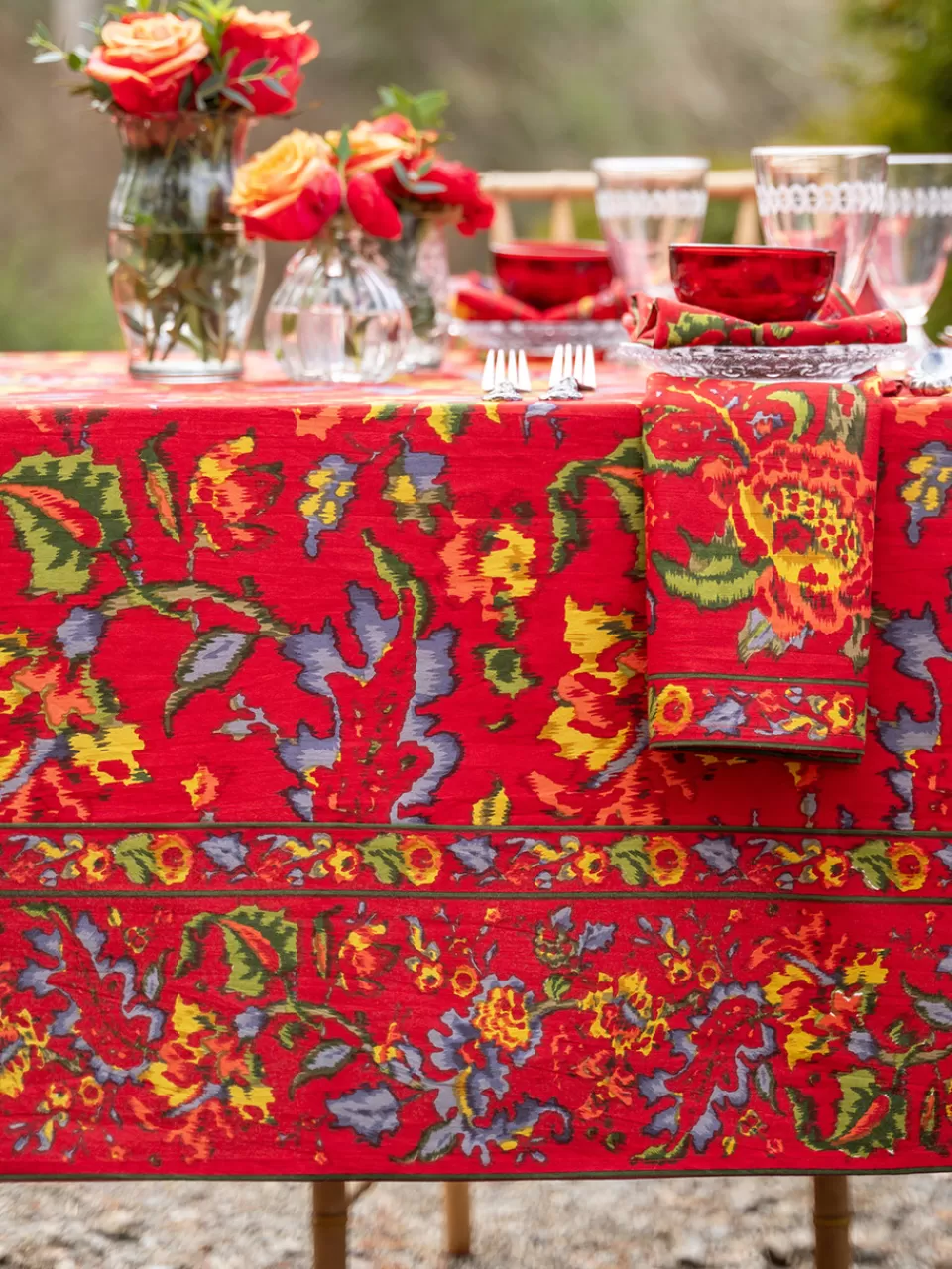 Nappe artisanale ikat « Isabelle » - Création April Cornell à prix doux