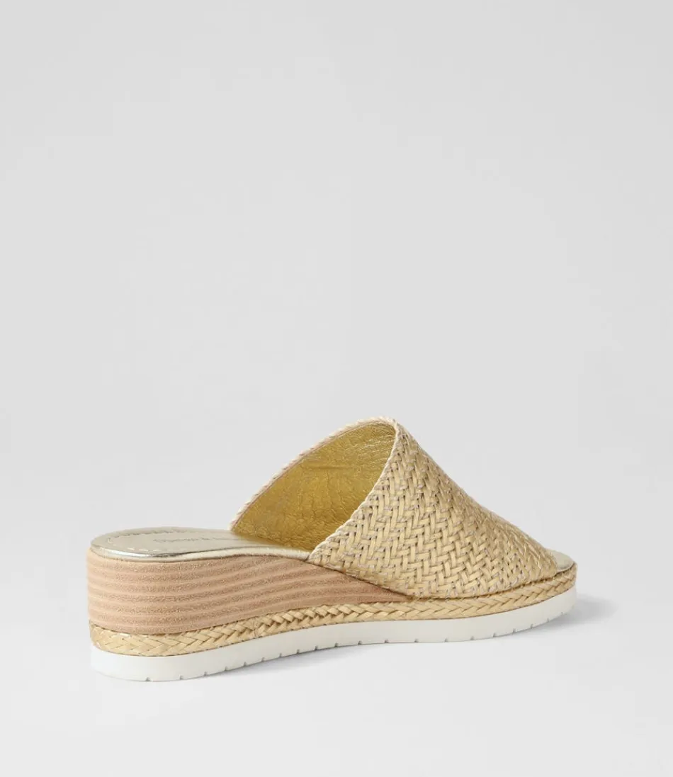 Sandales Élégantes DJANGO & JULIETTE - Modèle Izze en Tressage Vieil Or - Espadrilles Femme Confortables avec Détail Artisanal, Style Bohème Chic pour Été