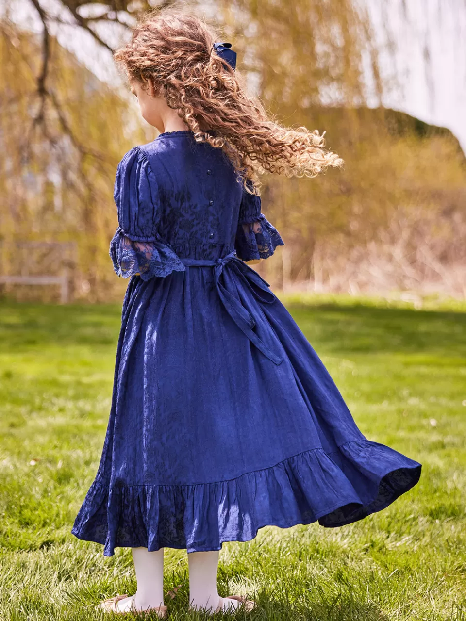 Robe Courte en Jacquard Brodé pour Fillette - Collection Printanière April Cornell