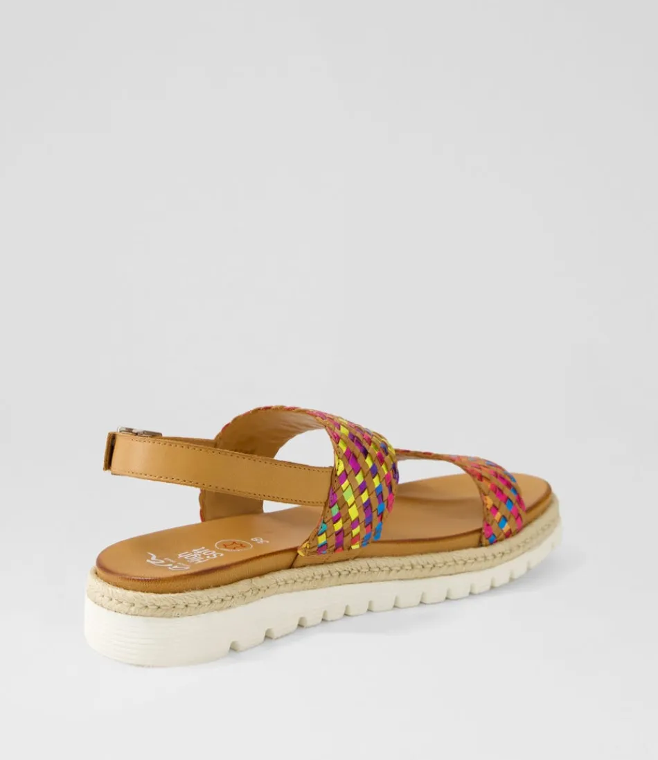 Sandales Femme ARA Jamaika 1 - Confort Optimal en Cuir Souple Multicolore Arc-en-Ciel - Modèle Élégant Printemps-Été