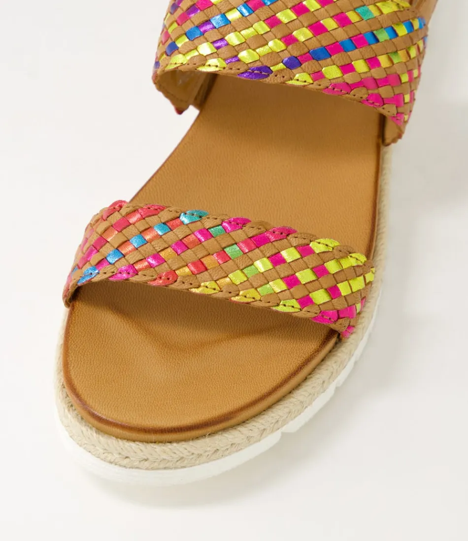 Sandales Femme ARA Jamaika 1 - Confort Optimal en Cuir Souple Multicolore Arc-en-Ciel - Modèle Élégant Printemps-Été