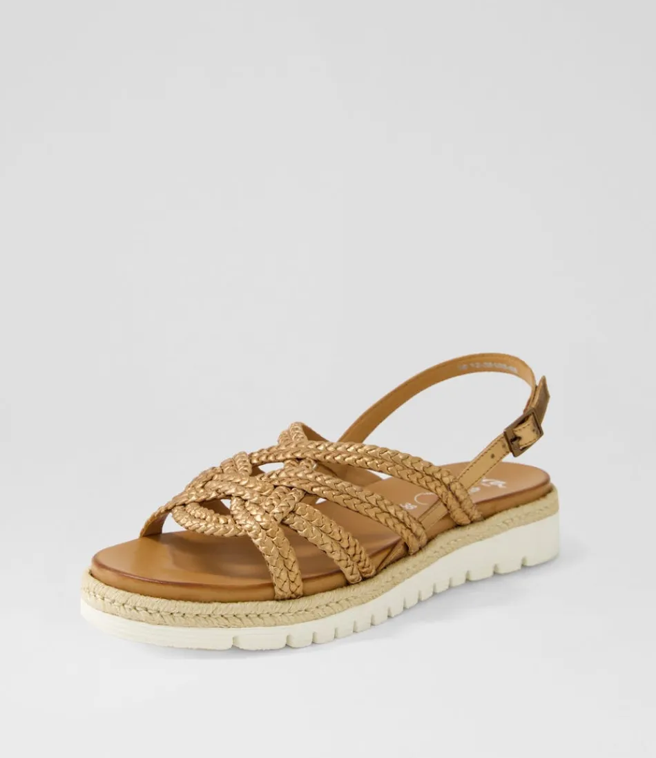 Sandales Femme en Cuir Vieilli Teinté Whisky - Modèle Jamaika 3 Confort Optimal par ARA | Style Urbain & Détail Élégant