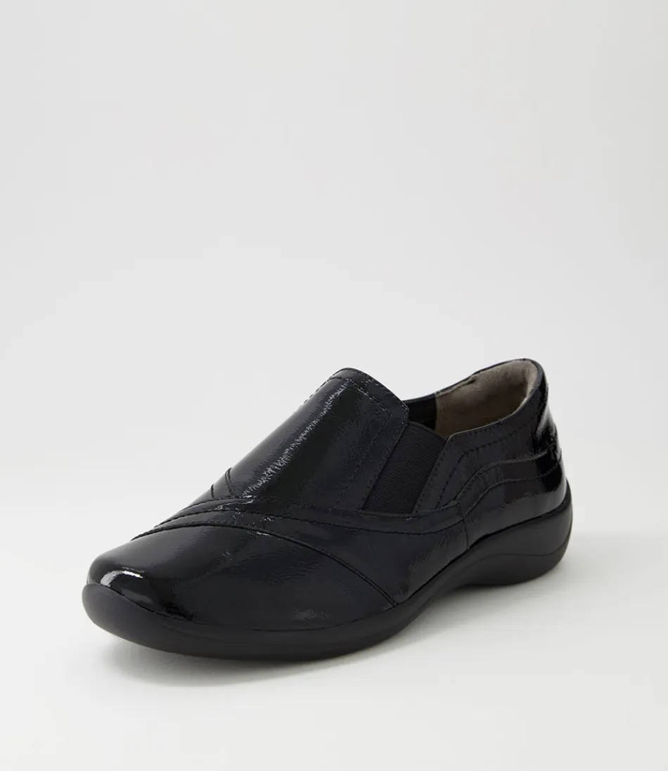 Escarpins plats ZIERA femme - Cuir verni noir brillant - Confort urbain modèle Java XF