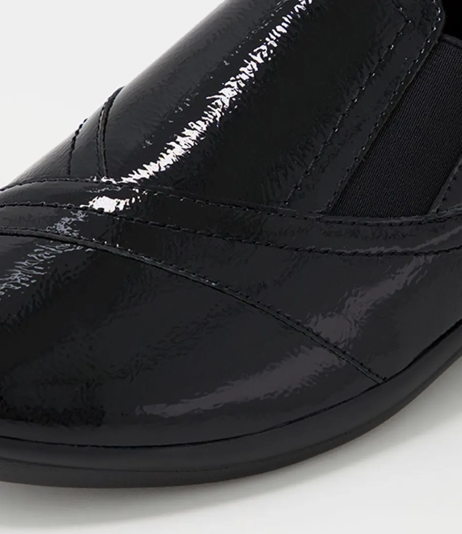 Escarpins plats ZIERA femme - Cuir verni noir brillant - Confort urbain modèle Java XF