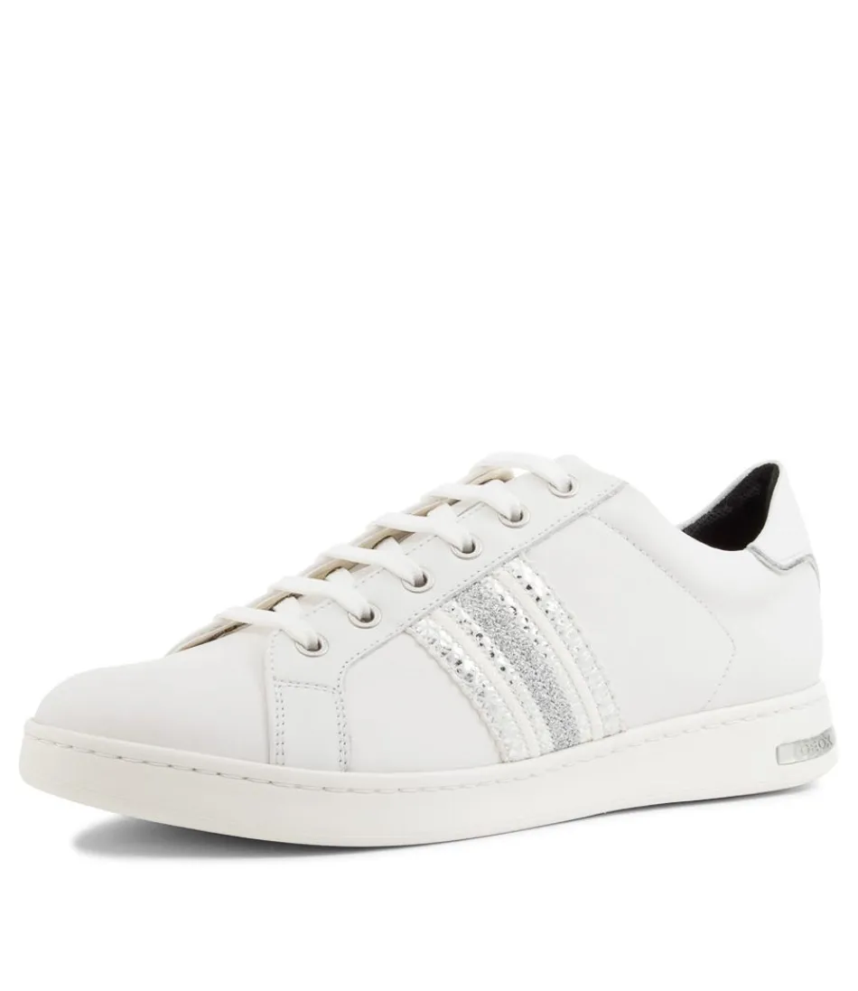 GEOX Jaysen - Baskets Femme en Cuir Blanc Souple - Confort Optimal & Design Urbain