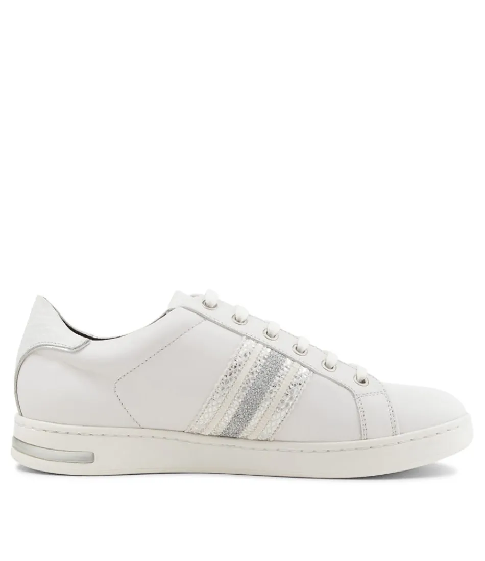 GEOX Jaysen - Baskets Femme en Cuir Blanc Souple - Confort Optimal & Design Urbain