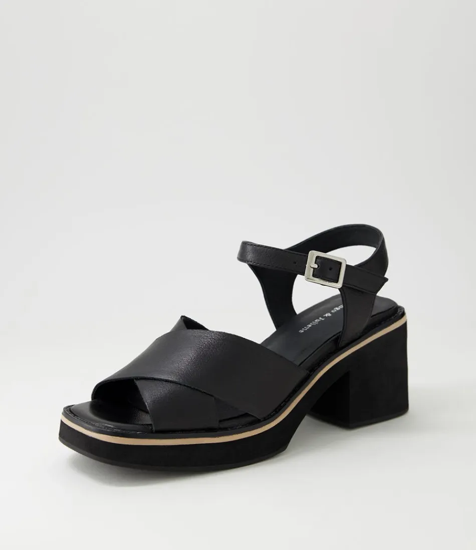 Escarpins DJANGO et JULIETTE - Modèle Jemi en Cuir Noir | Style Urbain & Confortable | Sandales Haut de Gamme pour Femme