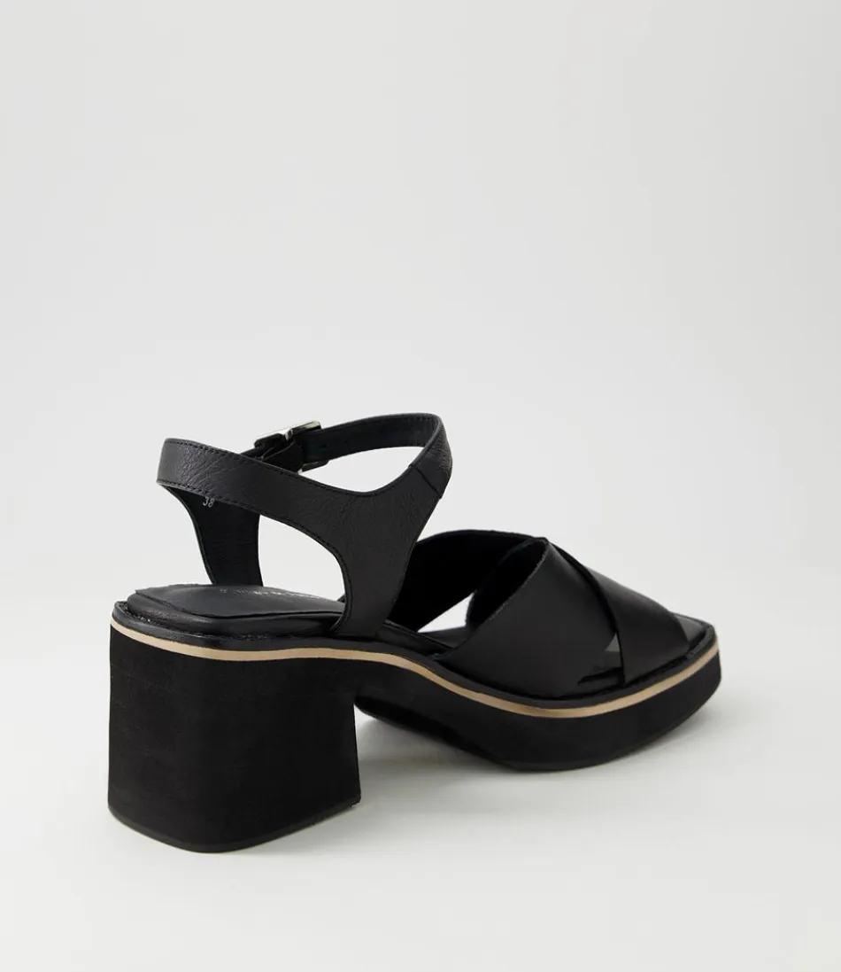 Escarpins DJANGO et JULIETTE - Modèle Jemi en Cuir Noir | Style Urbain & Confortable | Sandales Haut de Gamme pour Femme
