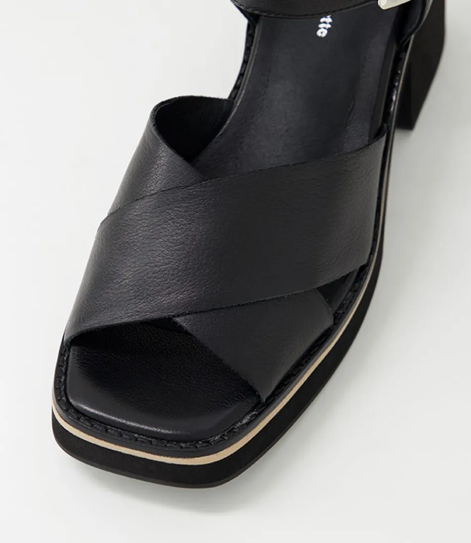 Escarpins DJANGO et JULIETTE - Modèle Jemi en Cuir Noir | Style Urbain & Confortable | Sandales Haut de Gamme pour Femme