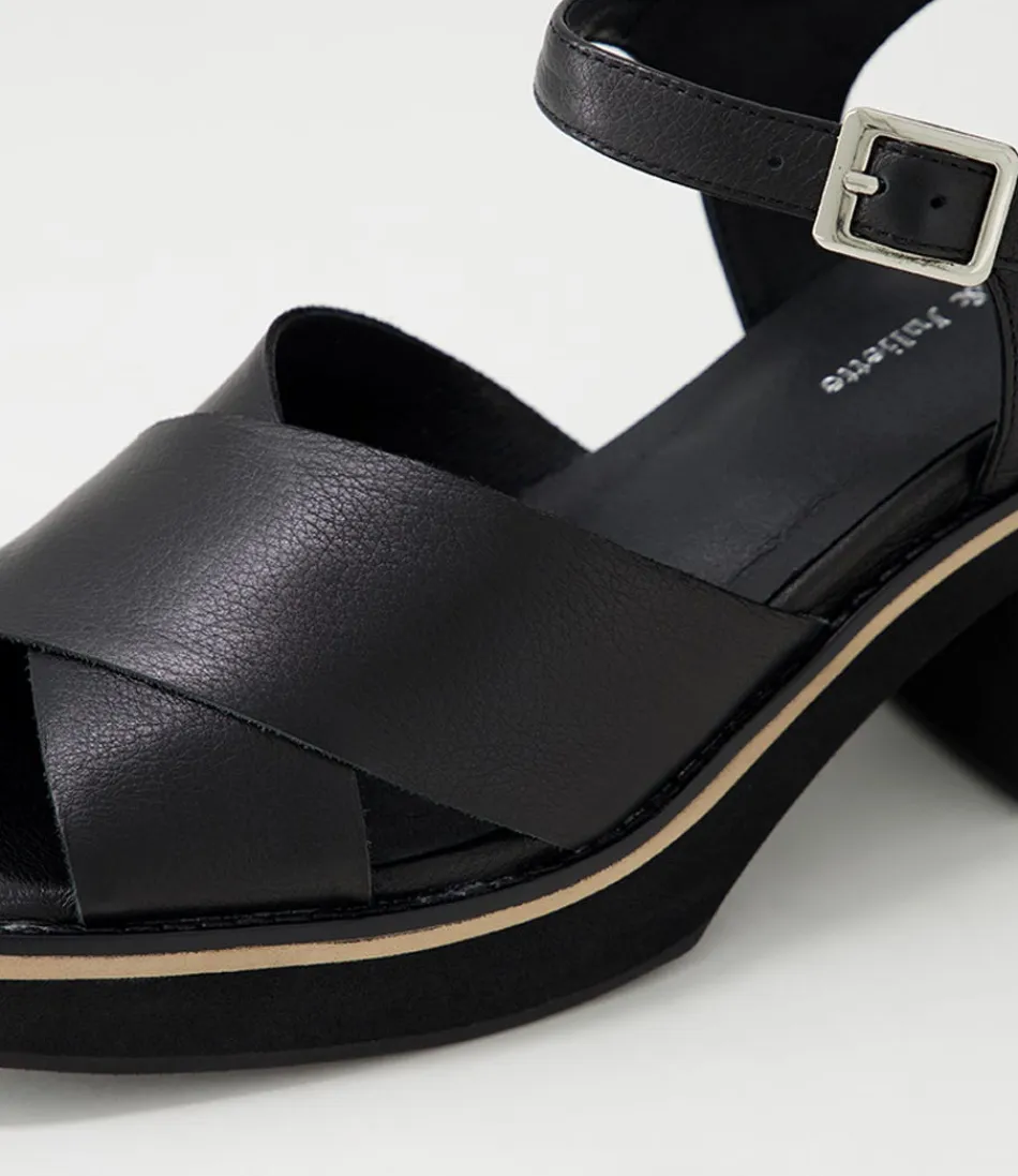 Escarpins DJANGO et JULIETTE - Modèle Jemi en Cuir Noir | Style Urbain & Confortable | Sandales Haut de Gamme pour Femme