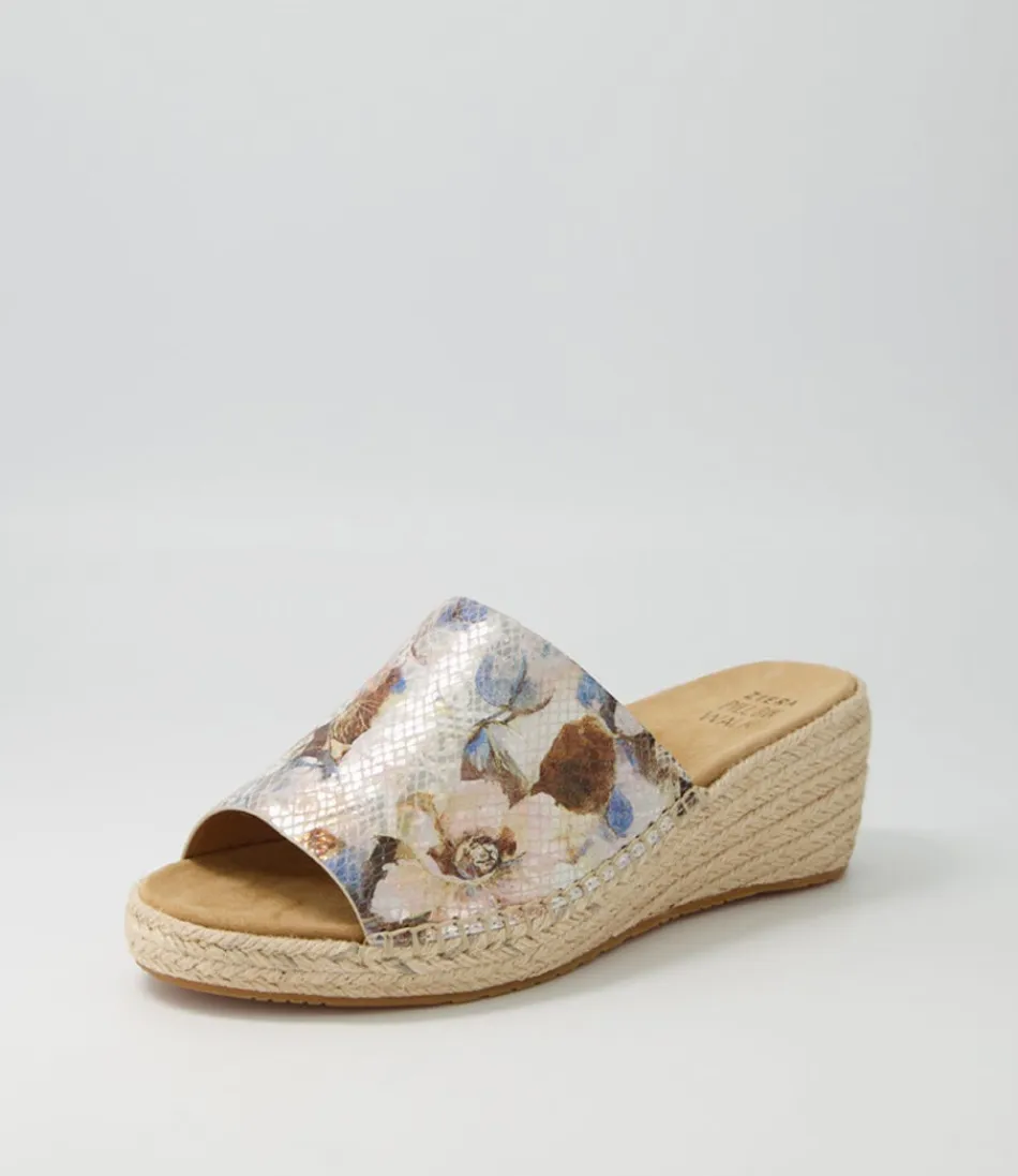 Espadrilles ZIERA pour Femme - Collaboration Kadmosy Xw en Cuir Naturel Multicolore