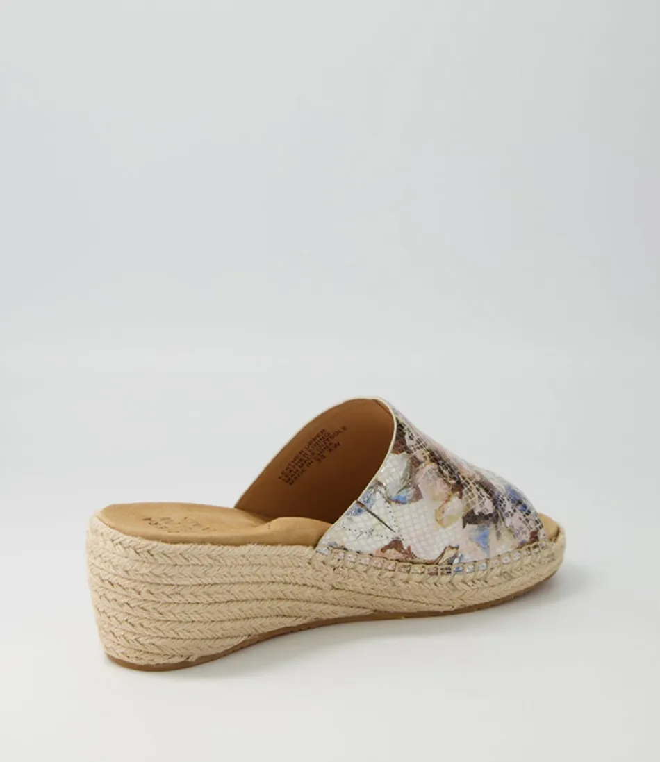 Espadrilles ZIERA pour Femme - Collaboration Kadmosy Xw en Cuir Naturel Multicolore