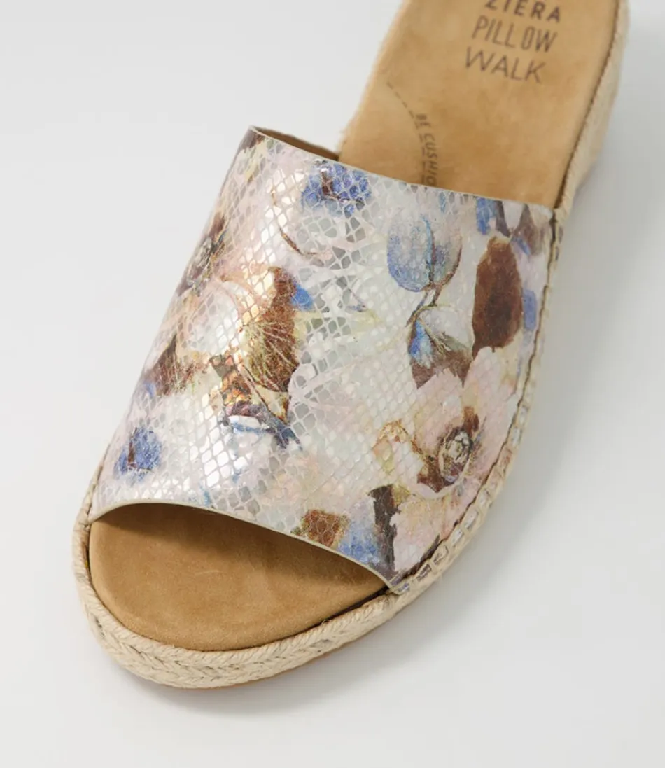 Espadrilles ZIERA pour Femme - Collaboration Kadmosy Xw en Cuir Naturel Multicolore
