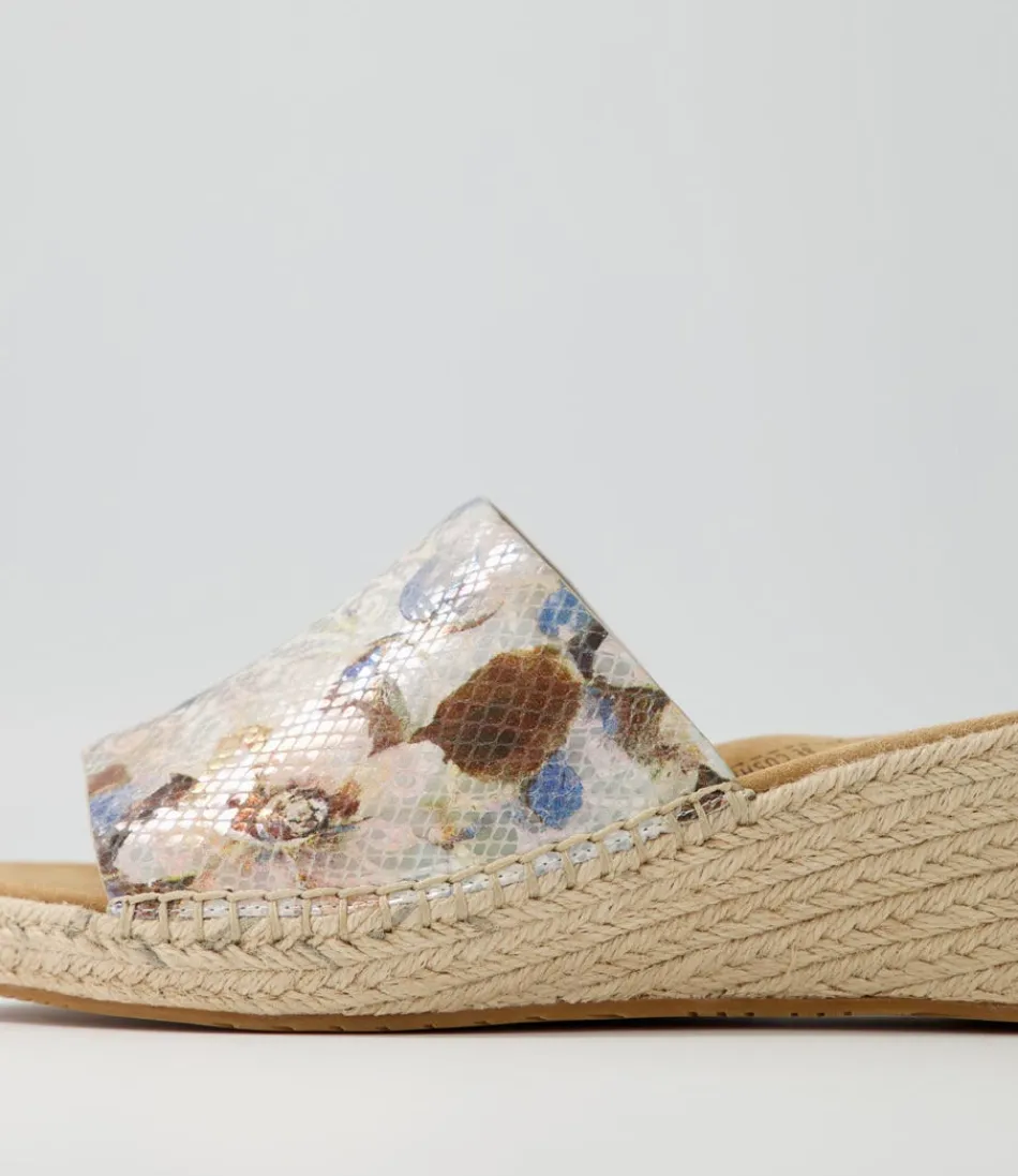 Espadrilles ZIERA pour Femme - Collaboration Kadmosy Xw en Cuir Naturel Multicolore